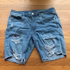 Distressed Denim Shorts